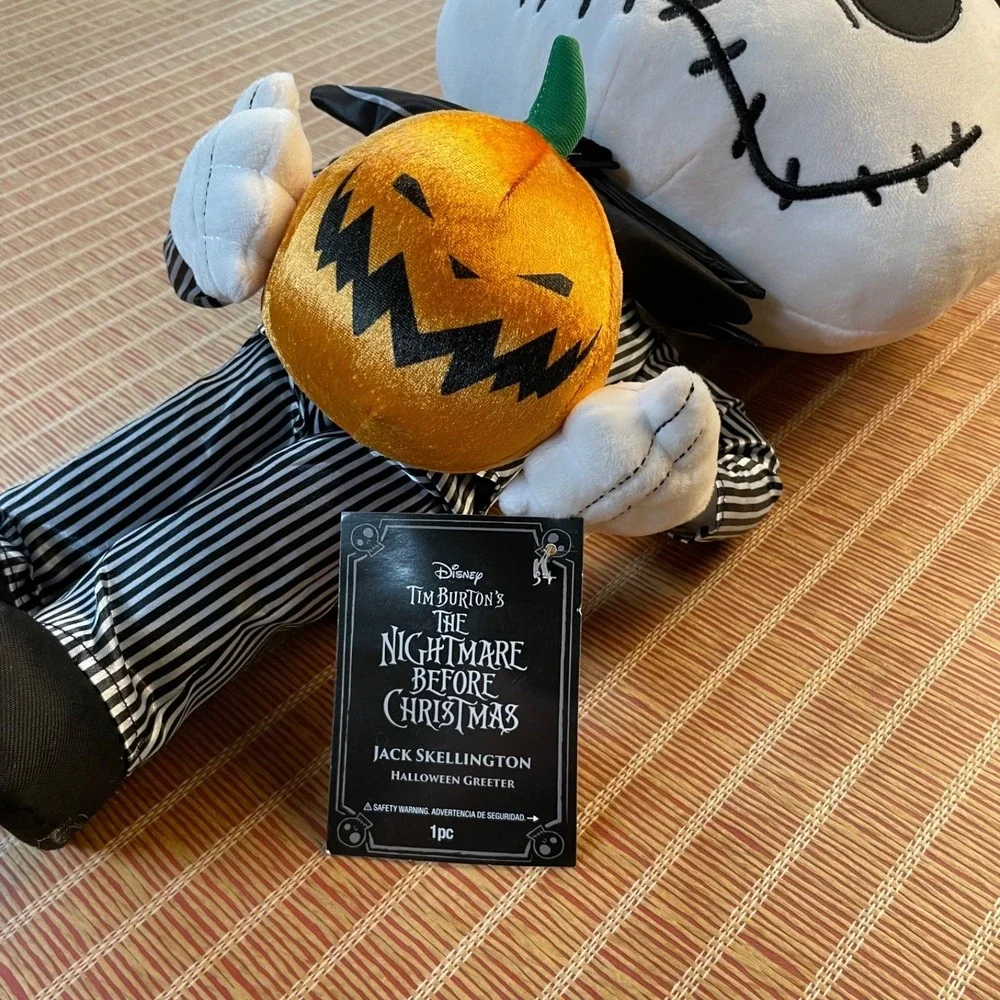 Disney Nightmare Before Christmas Jack Skellington Pumpkin Halloween Greeter New - Picture 2 of 5
